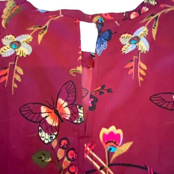 Abercrombie & Fitch Essentials Top Red Flowe Detailed Sleeveless Blouse Size S - Picture 2 of 5